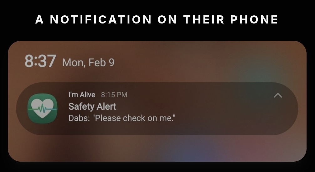 Push notification on a connection's phone